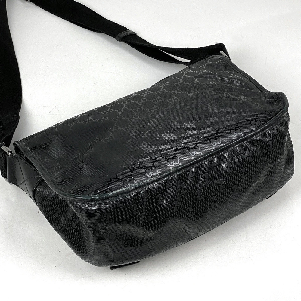 Gucci Crossbody GG Bag Shoulder Imprime Messenger Canvas Black